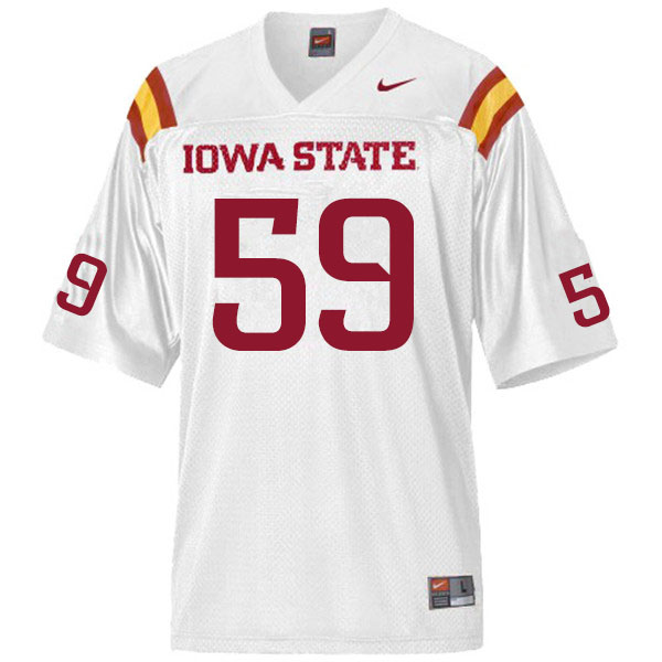 Men #59 Jack Hester Iowa State Cyclones College Football Jerseys Sale-White